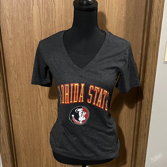 Blue 84 Women's Charcoal Florida State V-Neck Tee - Picture 1 of 4
